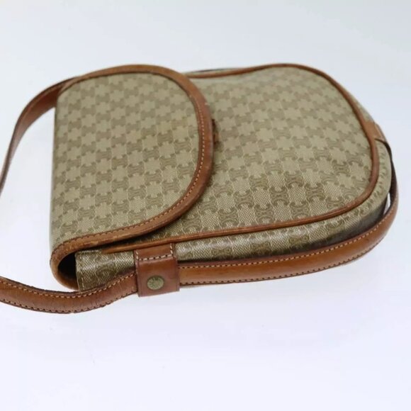 CELINE Macadam Canvas Shoulder Bag Beige - Picture 15 of 16